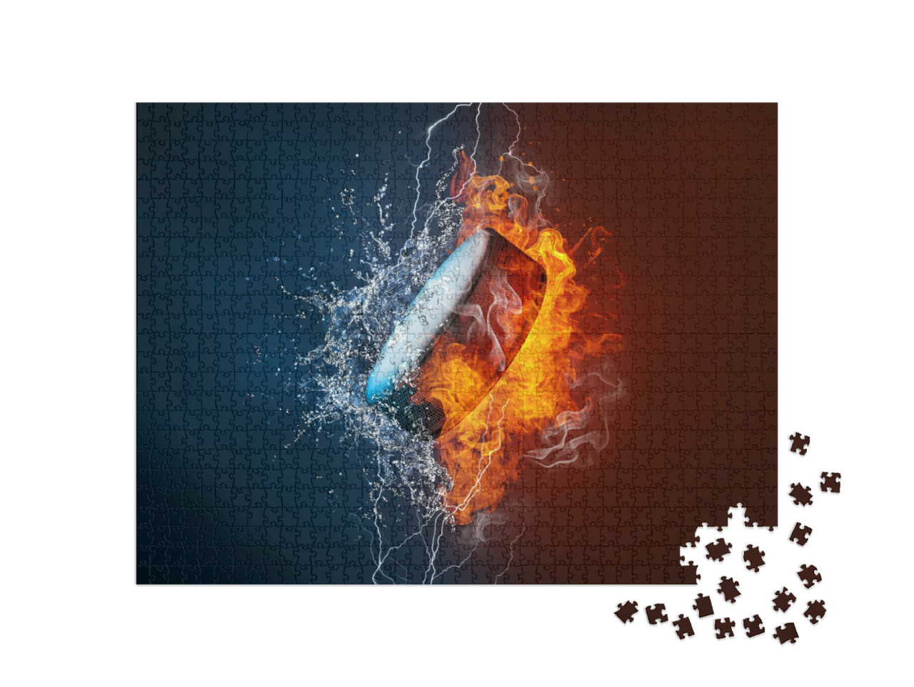 puzzle 1000 dílků „Hokejový puk exploduje“