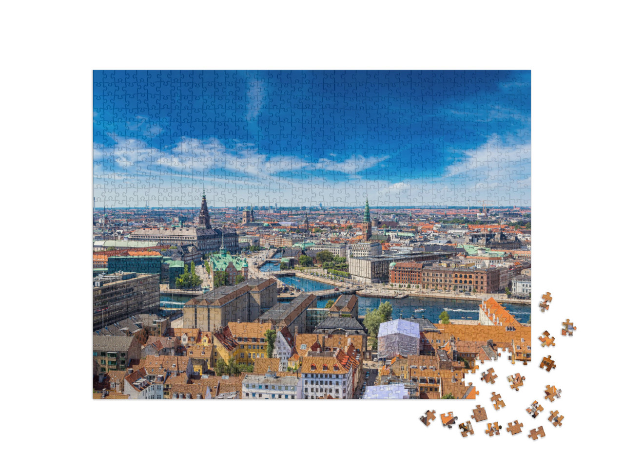 puzzle 1000 dílků „Krásný letní den v Kodani“