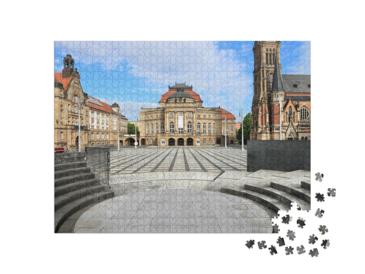 puzzle 1000 dílků „Divadelní náměstí v Chemnitzu, Německo“