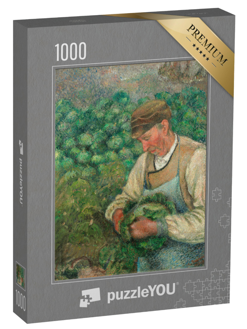 puzzle 1000 dílků „Camille Pissarro - Zahradník - Starý sedlák se zelím“