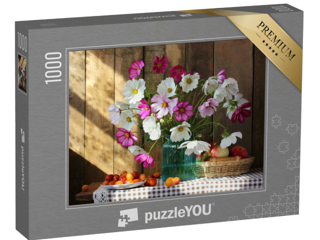 puzzle 1000 dílků „Zátiší s kyticí květin ve váze“