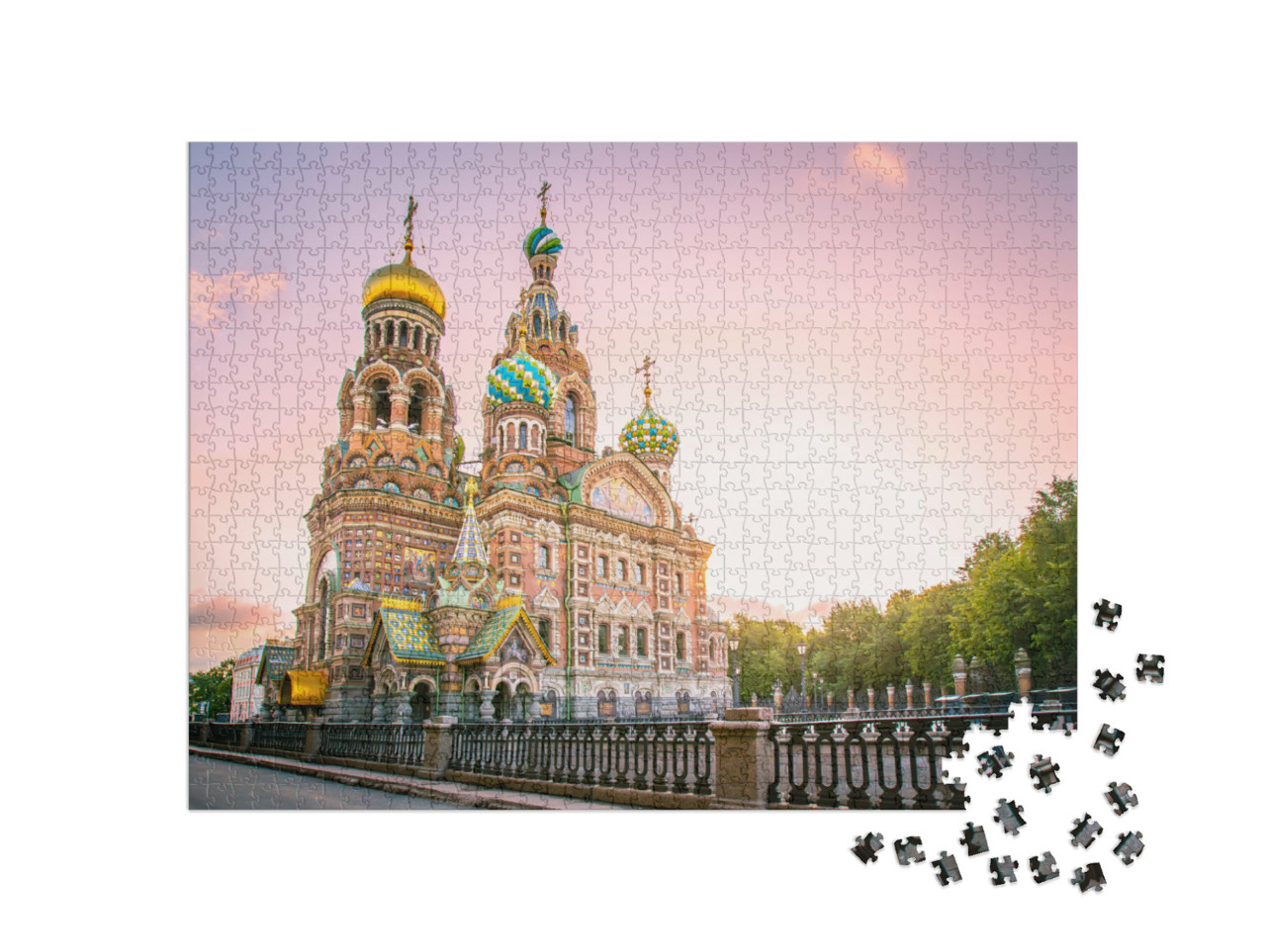 puzzle 1000 dílků „Katedrála Kristova vzkříšení, Petrohrad, Rusko“