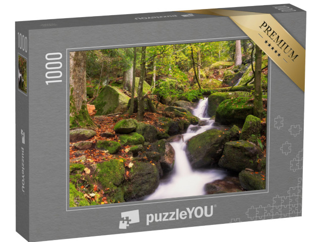 puzzle 1000 dílků „Vodopády Gertelsbach na podzim, Schwarzwald, Německo“