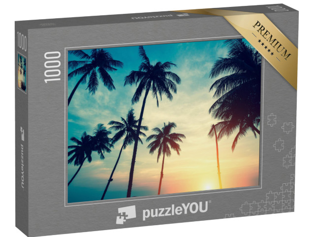 puzzle 1000 dílků „Tropický západ slunce nad palmami“