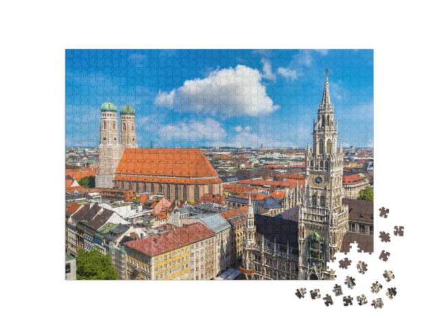 puzzle 1000 dílků „Pohled na Mnichov, Německo“