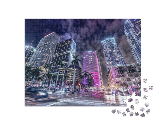 puzzle 1000 dílků „Noční centrum Miami“