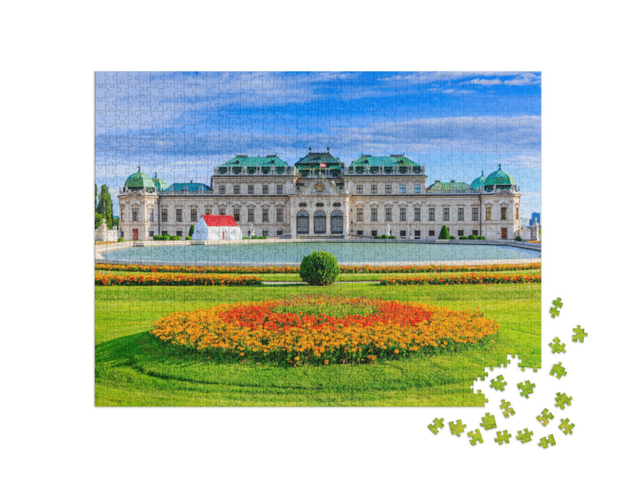 puzzle 1000 dílků „Zámek a zahrada Horní Belveder, Vídeň, Rakousko“