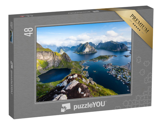 puzzle 48 dílků „Pohled na úchvatné hory na Lofotách, Norsko“