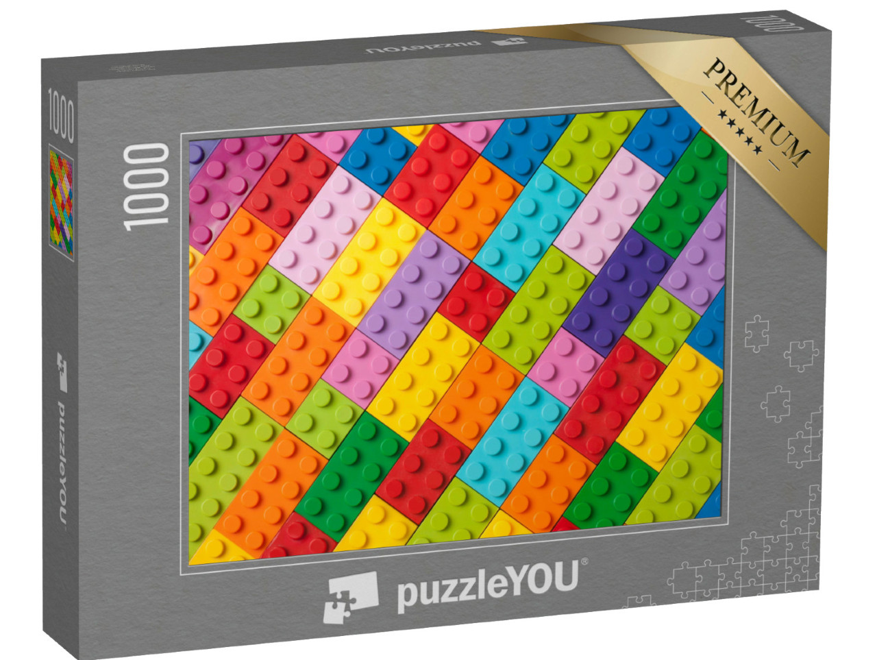 puzzle 1000 dílků „Vzory z barevných plastových kostek“