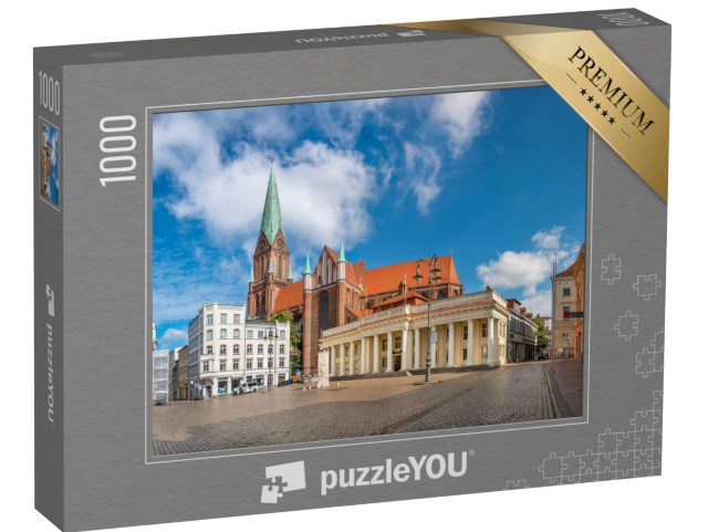 puzzle 1000 dílků „Tržní náměstí a katedrála ve Schwerinu, Německo“