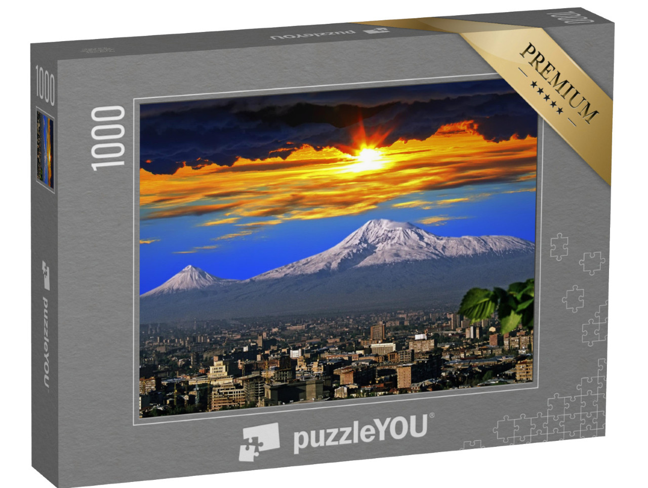 puzzle 1000 dílků „Úchvatný výhled na horu Ararat a město Jerevan“