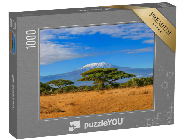 puzzle 1000 dílků „Kilimandžáro jako cíl safari v Keni, Afrika“