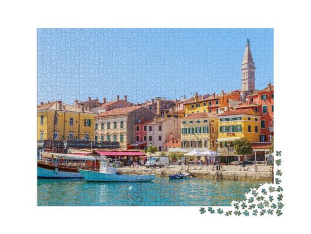 puzzle 2000 dílků „Barevná Rovinj s přístavem, Istrie, Chorvatsko“