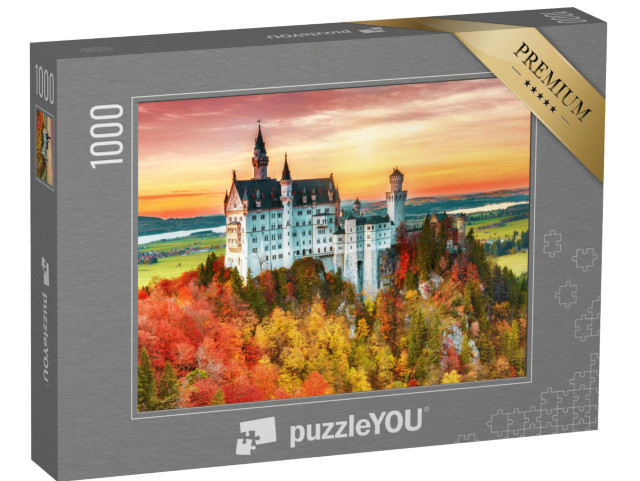 puzzle 1000 dílků „Zámek Neuschwanstein na podzim“