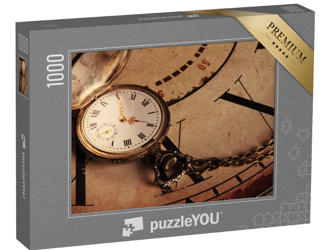 puzzle 1000 dílků „Zlaté kapesní hodinky jako vintage hodinky“