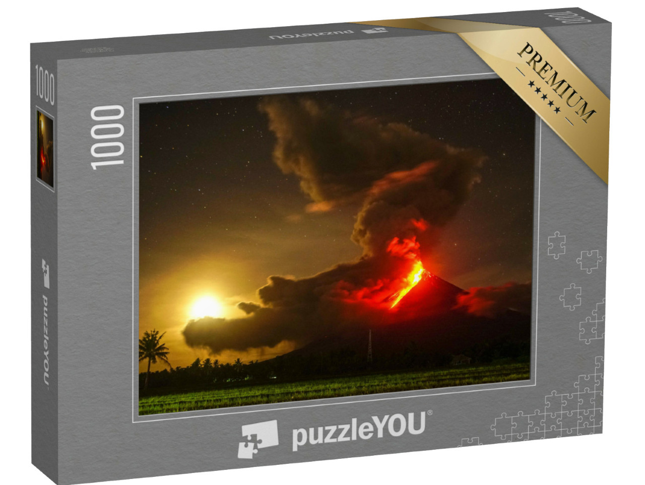 puzzle 1000 dílků „Erupce sopky Mayon na Filipínách“