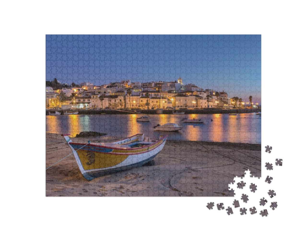 puzzle 1000 dílků „Západ slunce v zátoce Ferragudo, Portimao“