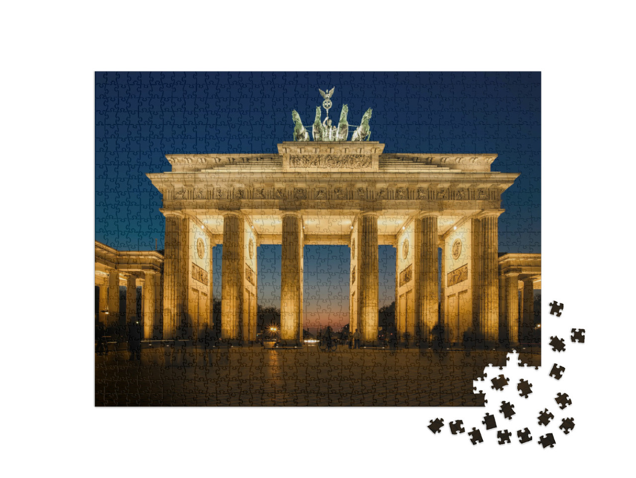 puzzle 1000 dílků „Osvětlená Braniborská brána v Berlíně, Německo“