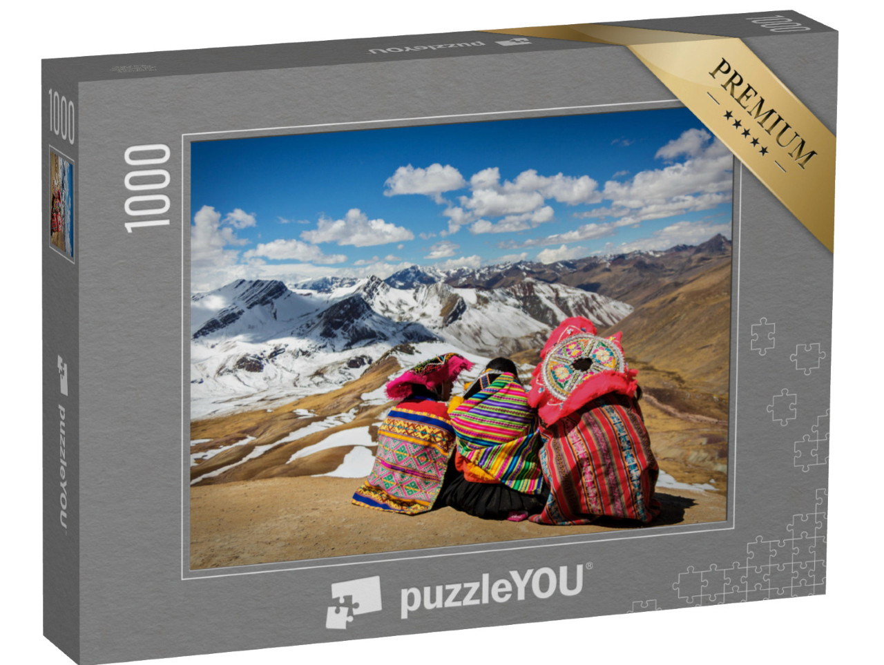 puzzle 1000 dílků „Peru: Lidé navštěvují Andy a jejich krajinu“