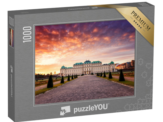 puzzle 1000 dílků „Východ slunce na zámku Belvedere ve Vídni, Rakousko“