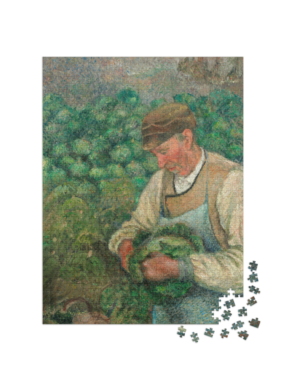 puzzle 1000 dílků „Camille Pissarro - Zahradník - Starý sedlák se zelím“