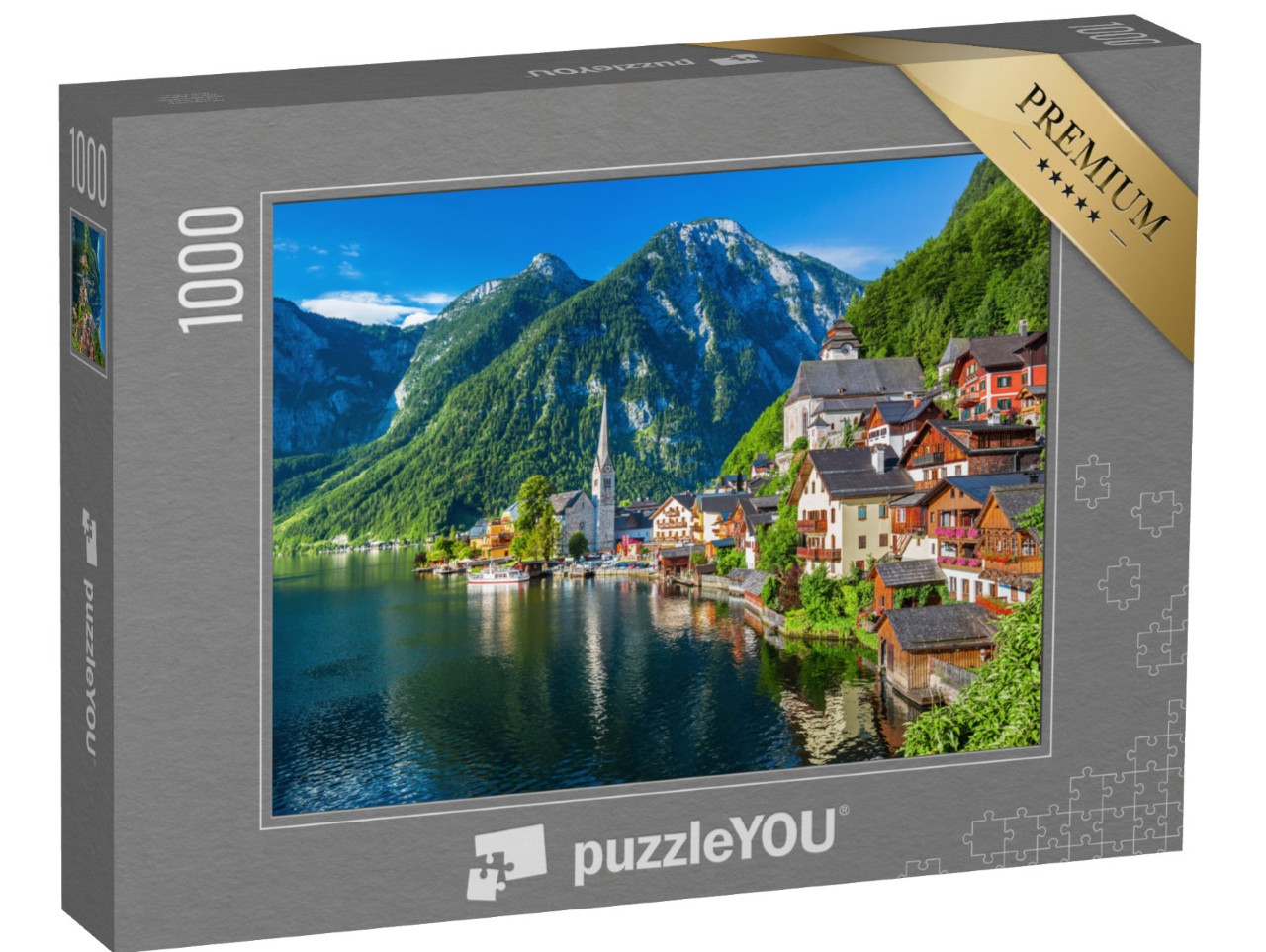 puzzle 1000 dílků „Hallstatt, Solná komora, Rakousko, Alpy“