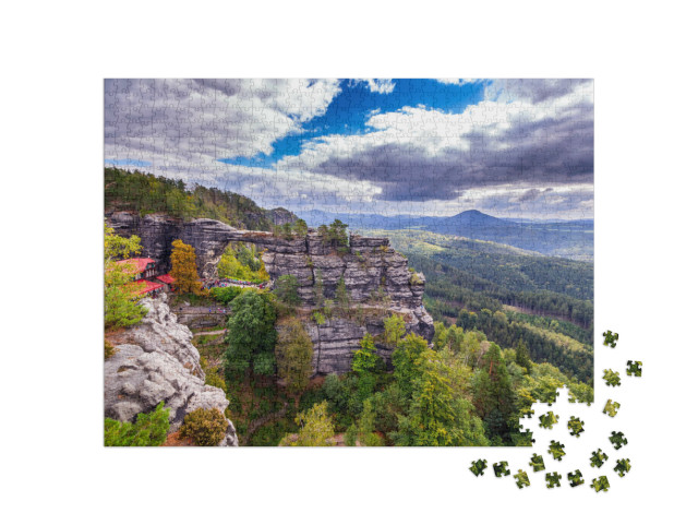 puzzle 1000 dílků „Pravčická brána, České Švýcarsko, Česká republika“