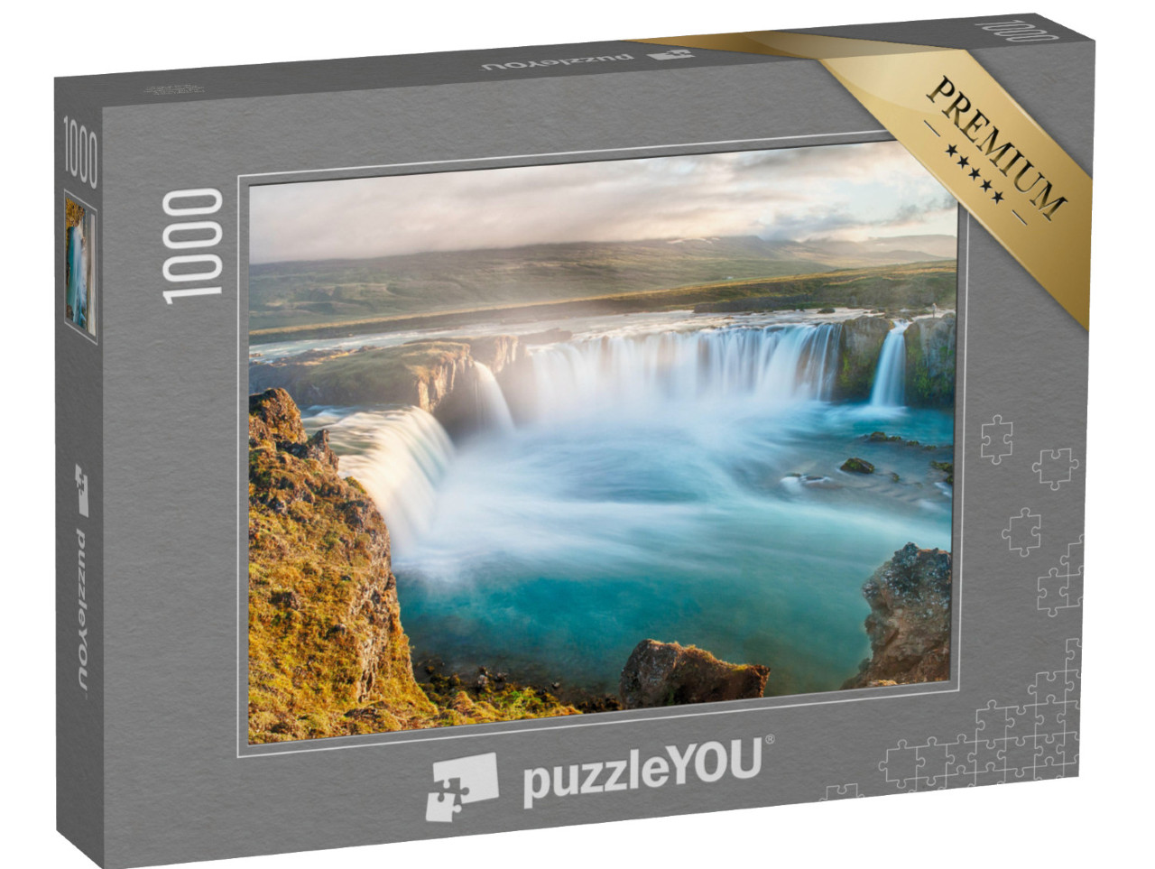 puzzle 1000 dílků „Islandský vodopád na severu ostrova“
