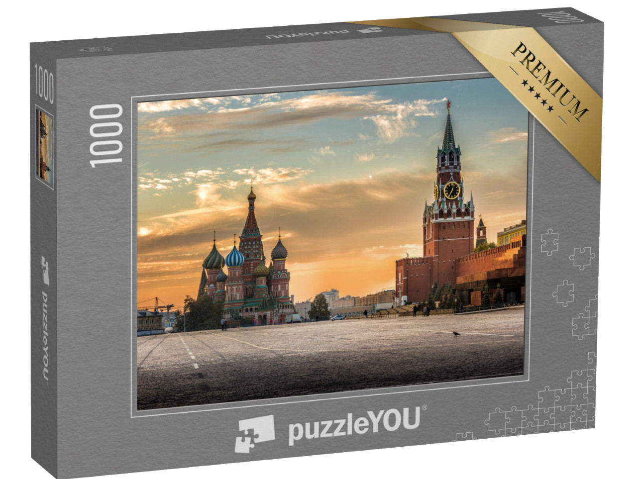 puzzle 1000 dílků „Chrám Vasila Blaženého za soumraku, Moskva“