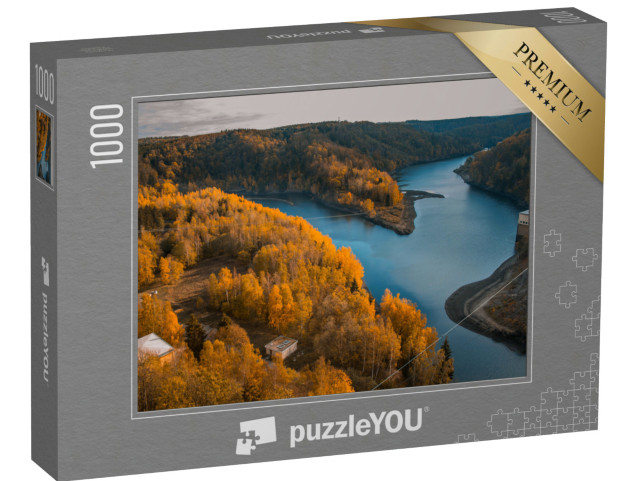 puzzle 1000 dílků „Přehrada Rappbode a řeka Rappbode v Národním parku Harz, Německo“