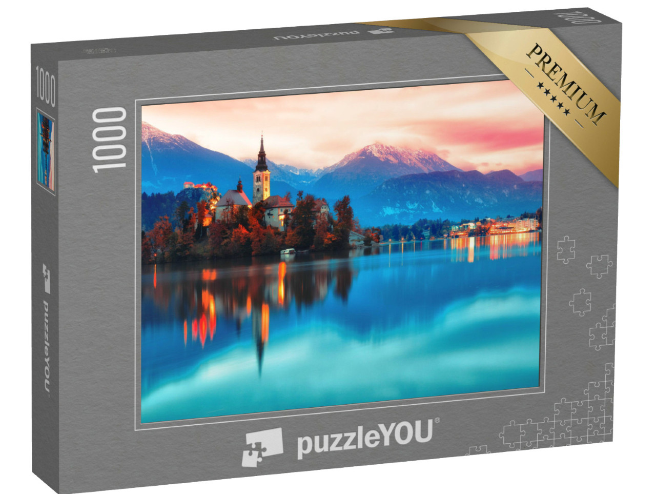 puzzle 1000 dílků „Romantické jezero Bled, Slovinsko“