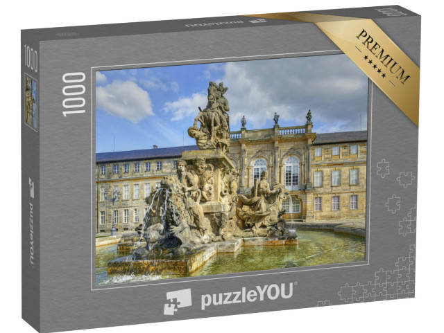 puzzle 1000 dílků „Bayreuth - Fontána a Nový palác, Německo“