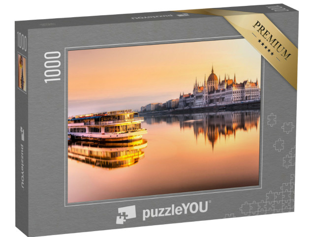 puzzle 1000 dílků „Pohled na parlament při východu slunce, Budapešť, Maďarsko“