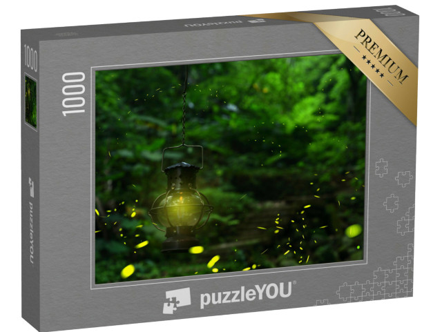 puzzle 1000 dílků „Světlušky poletující mezi kamennými schody a olejovou lampou“