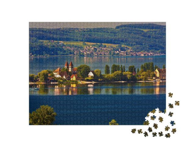 puzzle 1000 dílků „Malebný ostrov Reichenau v Bodamském jezeře“