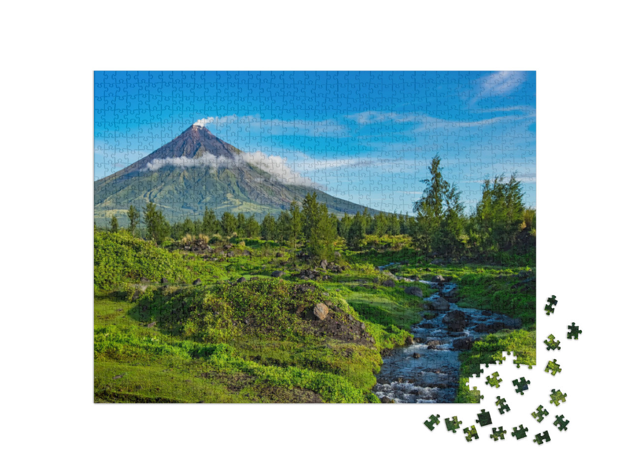 puzzle 1000 dílků „Sopka Mayon, dokonalý kužel, Filipíny“