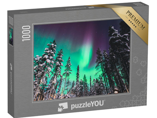 puzzle 1000 dílků „Aurora Borealis: polární záře nad Norskem“