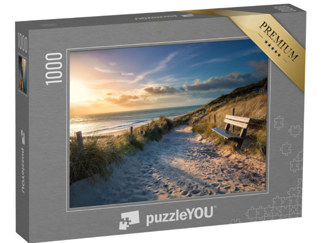 puzzle 1000 dílků „Večerní slunce na cestě na pláž, Holandsko“