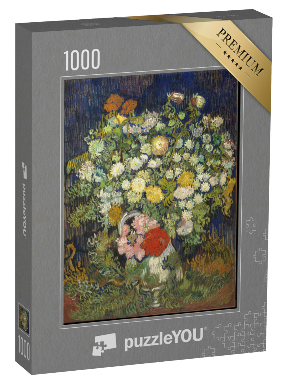 puzzle 1000 dílků „Vincent van Gogh - Kytice květin ve váze“