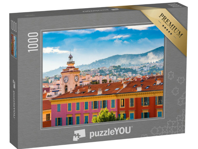 puzzle 1000 dílků „Hodinová věž v Port Lympia, historické centrum Nice, Francie“