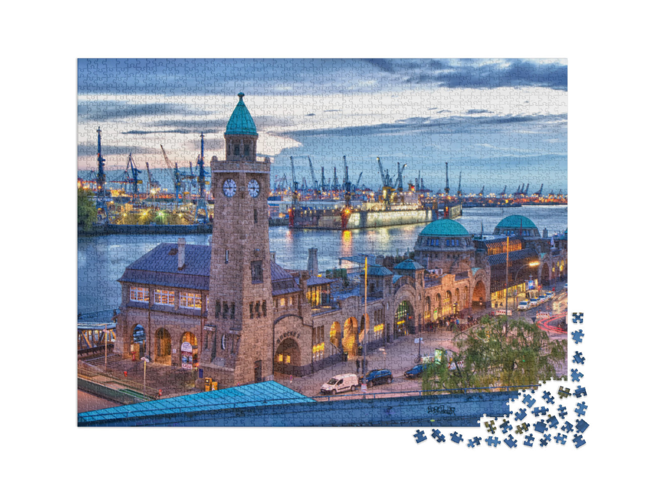 puzzle 2000 dílků „Přístav Hamburk, Německo“