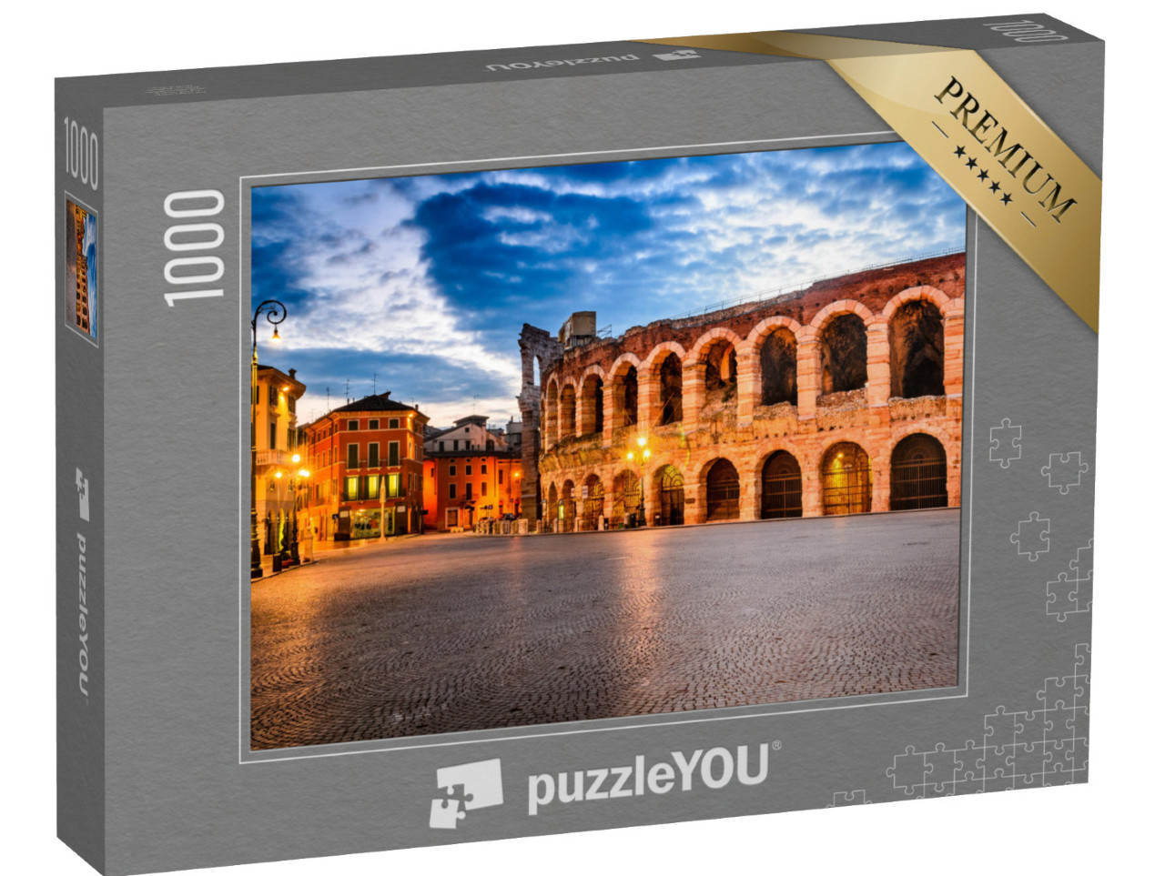 puzzle 1000 dílků „Okouzlující západ slunce nad amfiteátrem ve Veroně, Itálie“