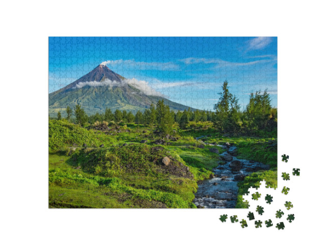 puzzle 1000 dílků „Sopka Mayon, dokonalý kužel, Filipíny“