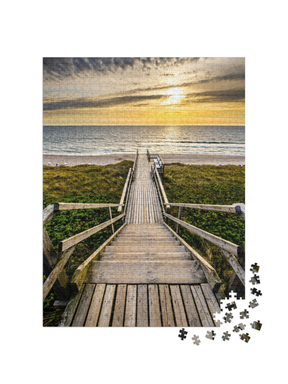 puzzle 1000 dílků „Stezka na dunách k pláži, Sylt“