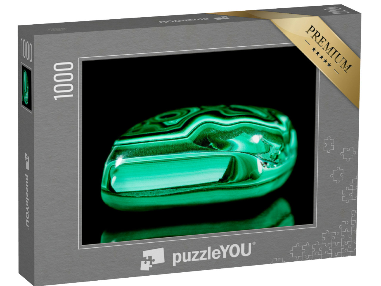 puzzle 1000 dílků „Drcený zelený minerální kámen malachit“