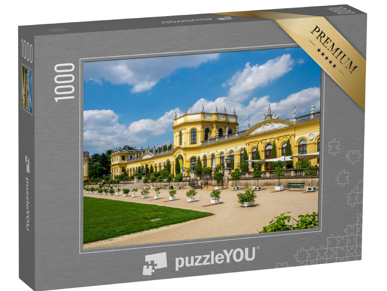 puzzle 1000 dílků „Historická oranžérie v parku Karlsaue v německém Kasselu“