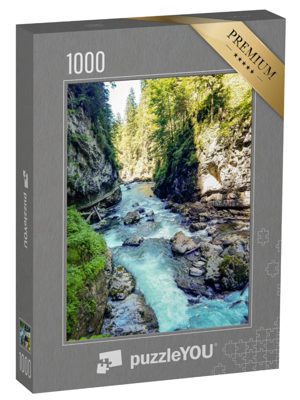 puzzle 1000 dílků „Krásná soutěska Breitachklamm, Německo“