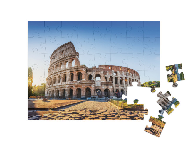puzzle 48 dílků „Řím: Koloseum při východu slunce“