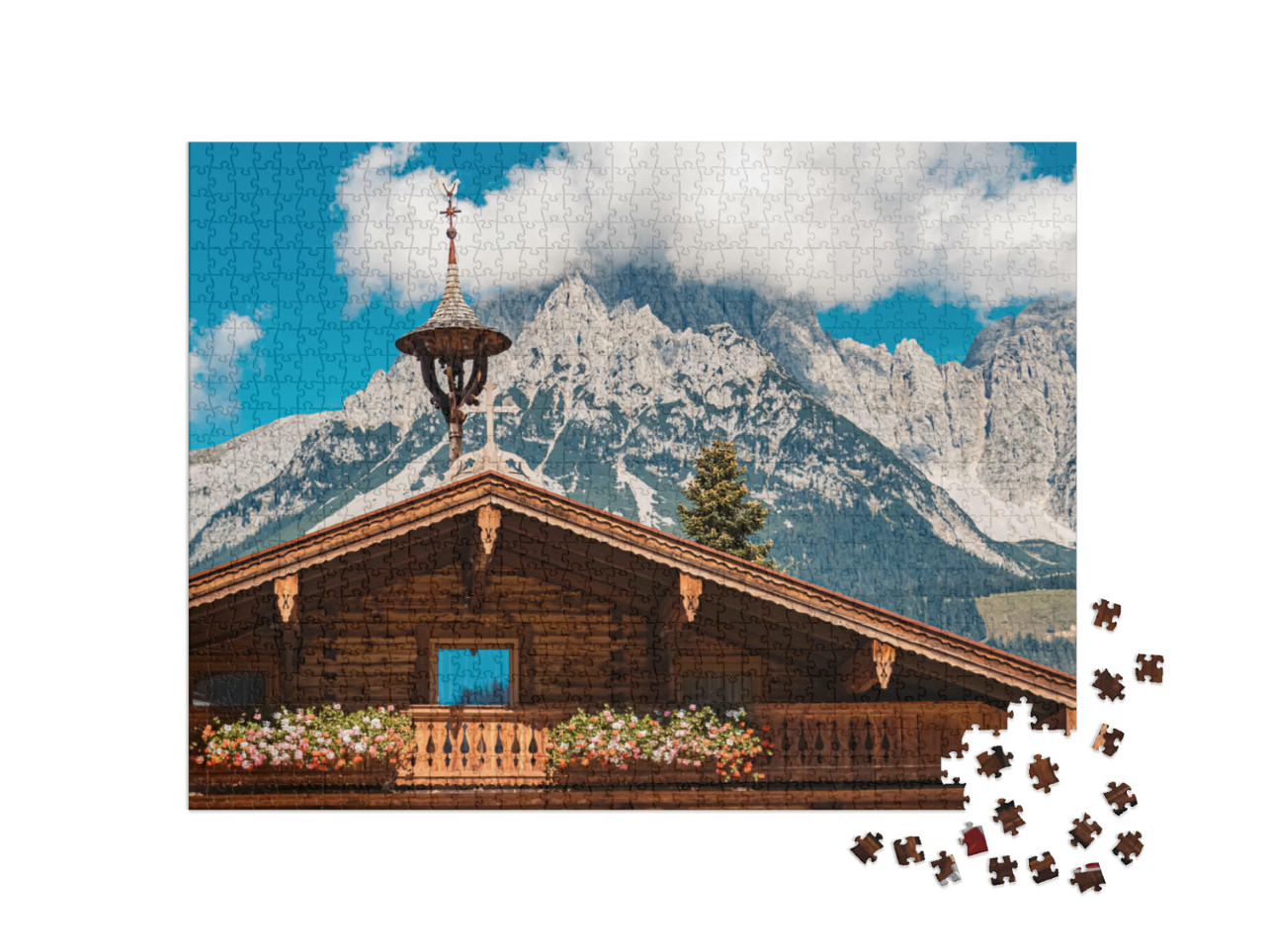puzzle 1000 dílků „Ellmau am Wilden Kaiser, Tyrolsko, Rakousko“