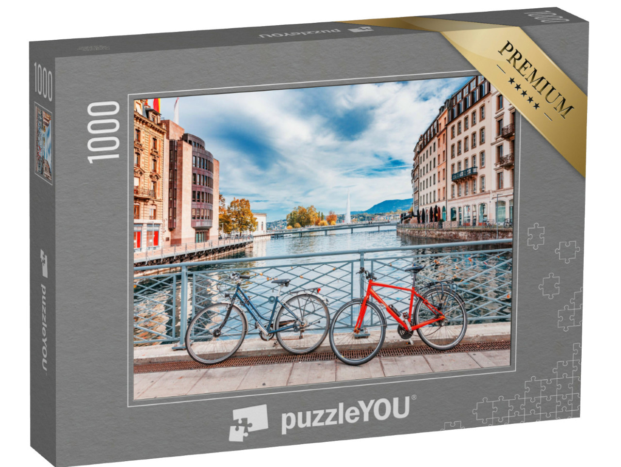 puzzle 1000 dílků „Klasický pohled na slavné město Ženeva ve Švýcarsku“